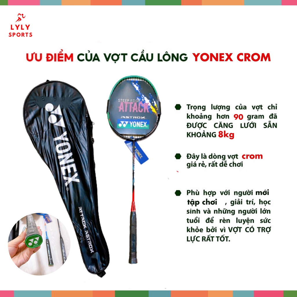 [ĐẶT HOẢ TỐC] vợt cầu lông giá rẻ siêu bền cho học sinh, người mới tập chơi, vợt cầu lông lưới căng trợ lực - LYLYSPORTS