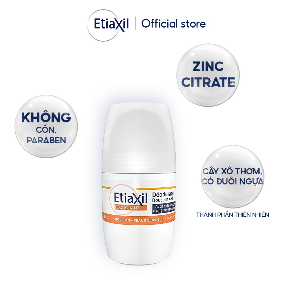 Combo Lăn Khử Mùi Hàng Ngày Etiaxil 50ml và Lăn Khử Mùi Ngăn Mồ Hôi Etiaxil 15ml