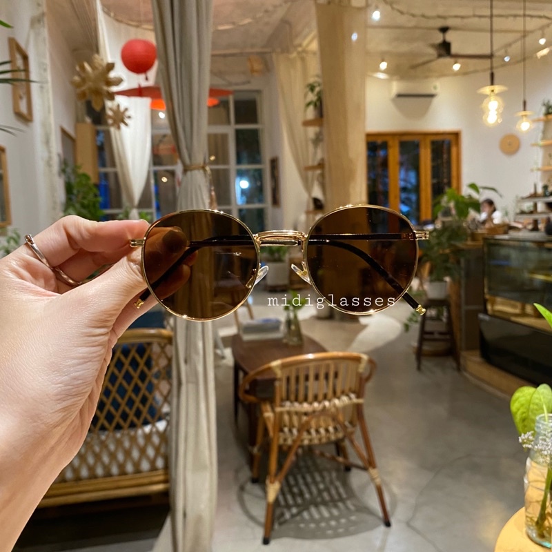Kính râm form tròn retro unisex - retro glasses
