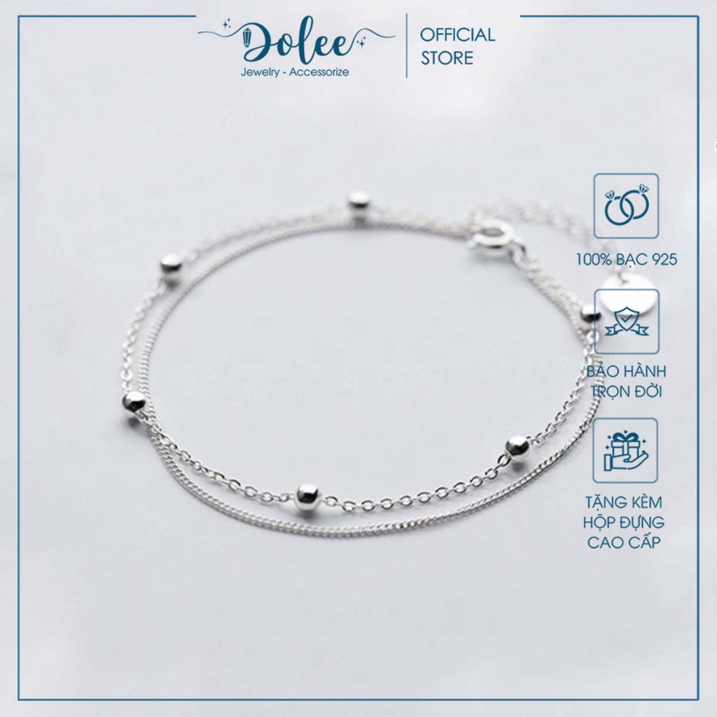 Lắc tay bạc nữ layer Galix Bracelet, vòng tay nữ bạc ý 925 DoLee Silver