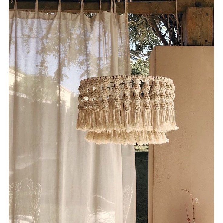 Đèn trần thắt macrame vintage D30