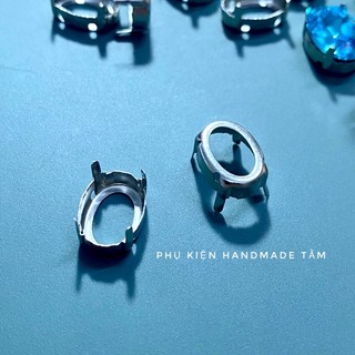 Đế gắn đá đính kết, đá oval 10*14mm