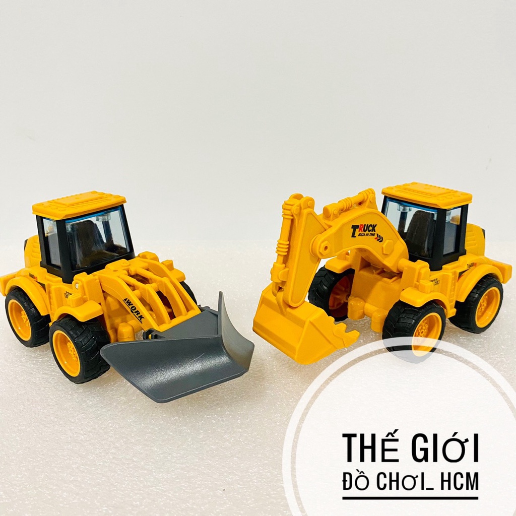 [TRỢ GIÁ- CHẠY CÓT] Đồ chơi trẻ em xe công trình kéo cót chạy rất mạnh dành cho bé thích mô hình xe xúc xe ủi xe cẩu