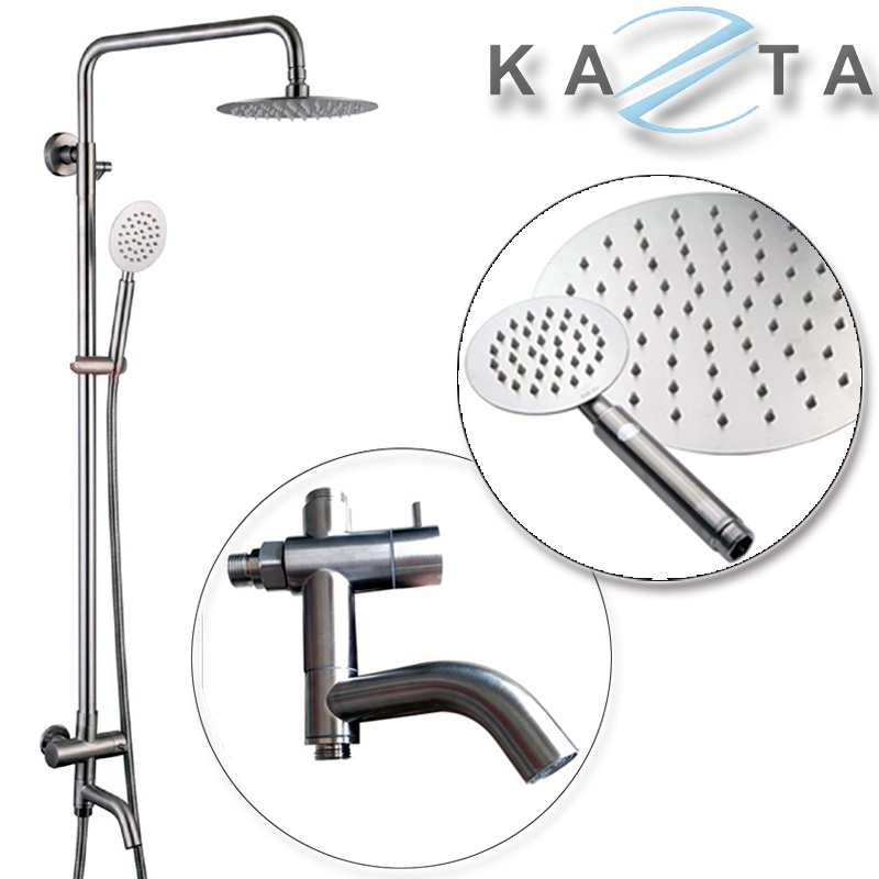 Bộ sen cây tắm lạnh Kazta KZ-SCL02T bát tròn inox