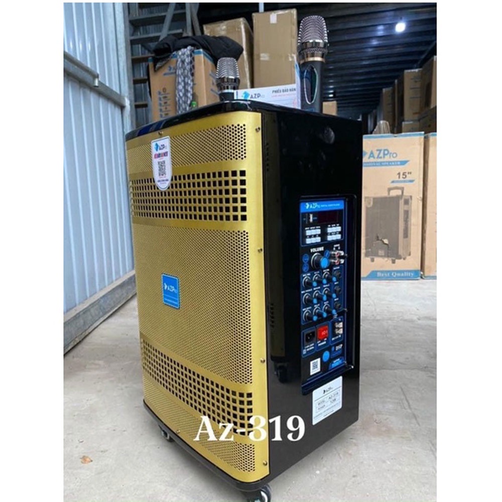 Loa Kéo Karaoke Công Suất Lớn 800W | Loa Kéo Giá Rẻ AZPro AZ-319 Bass 2,5 tấc | Loa Kéo Bluetooth Tặng 2 micro Không Dây