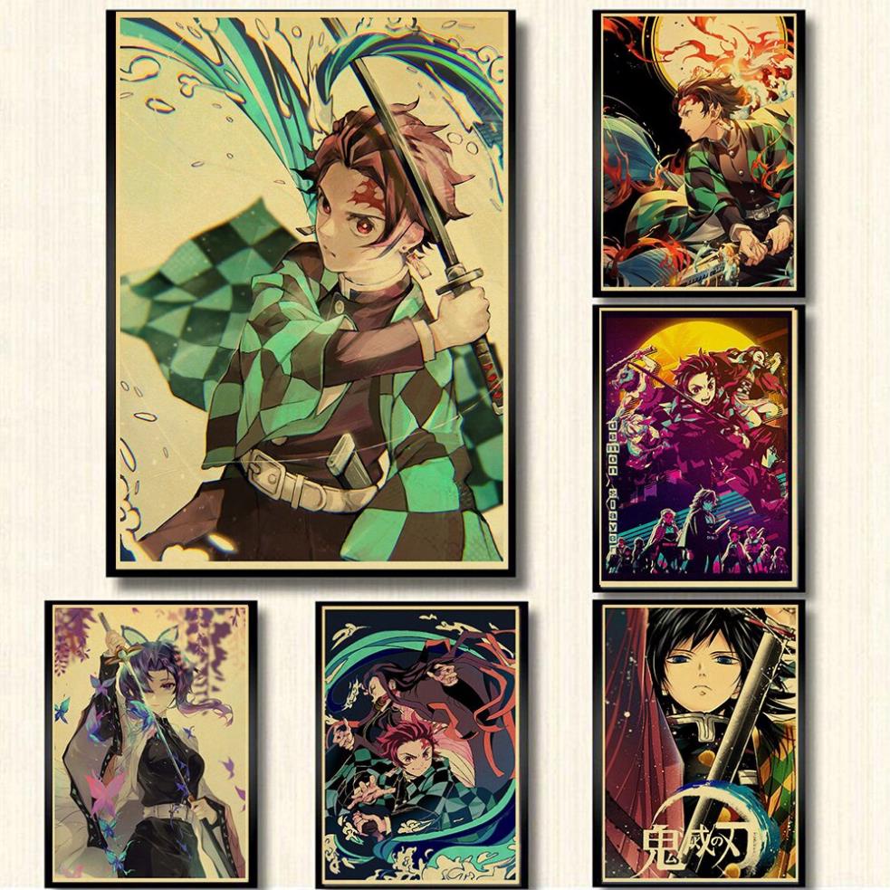 Poster Kimetsu No Yaiba Tanjirou Nezuko Áp Phích Treo Tường Trang Trí Nhà Cửa / Quán bar MS: 241