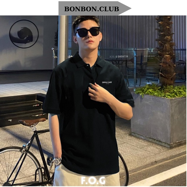 Áo Polo Thun ODIN Form Rộng Nam Nữ Localbrand Unisex Oversize Chất Vải Cá Sấu Cao Cấp Thương Hiệu BONBON.CLUB