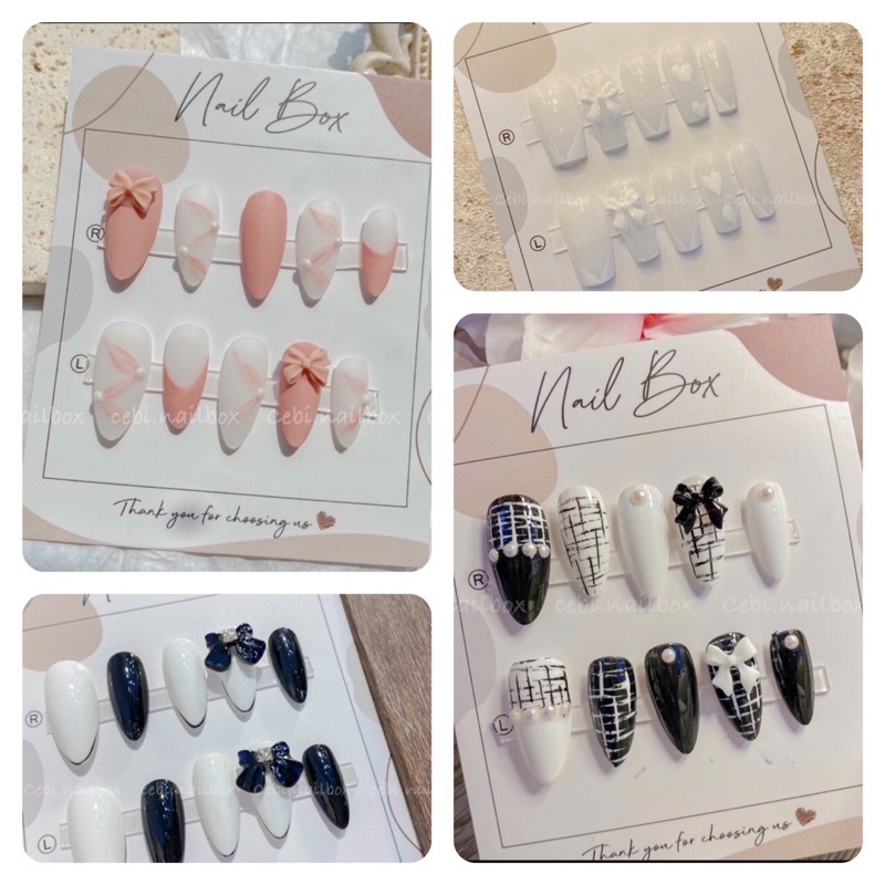 Nail box giá rẻ thiết kế sale lấy tương tác 35k, Móng úp handmade phong cách sang trọng