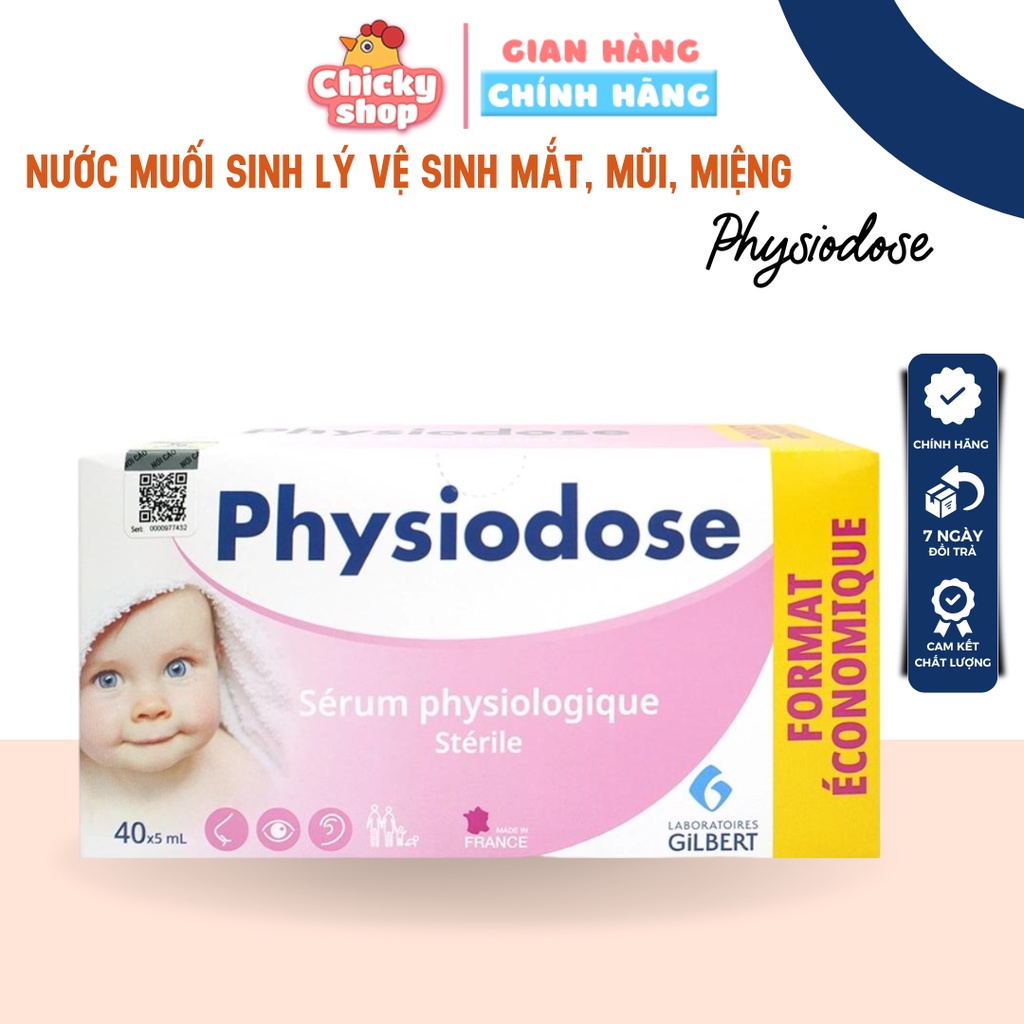 Nước muối sinh lý Physiodose Dr.Papie (Hộp 40 ống x 5ml)