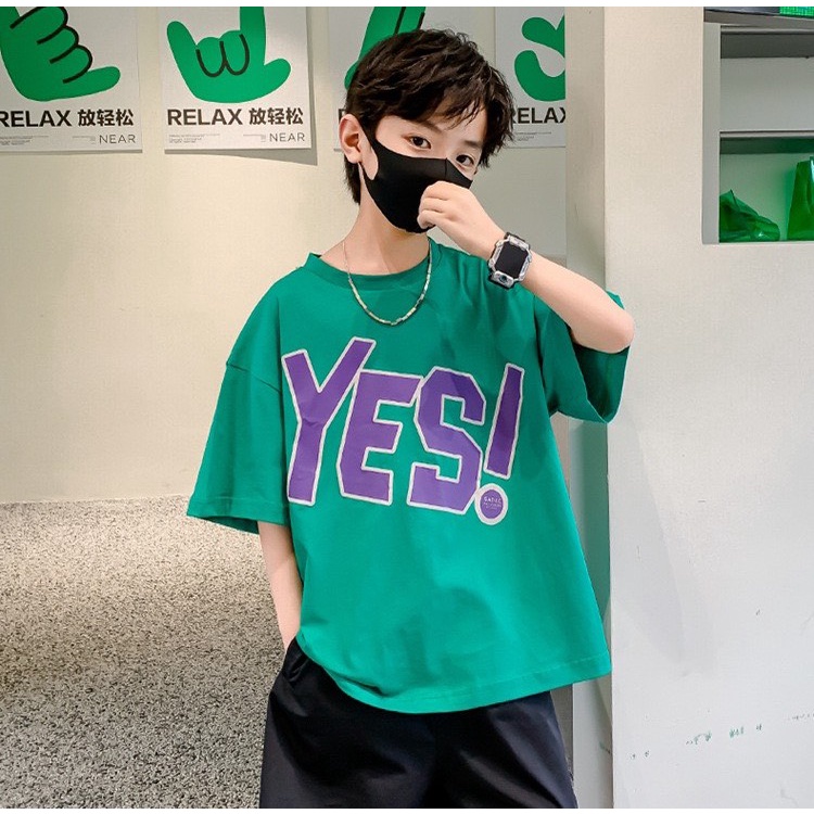 Bộ quần áo mùa hè bé trai "K.I.N.G.Q." 14-48kg (4-14 tuổi). Thiết kế năng động, thoải mái. B57