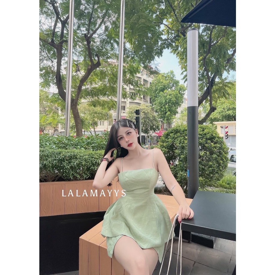 Set đồ Áo hai dây dáng xòe phối Quần sooc năng động, sang chảnh tiểu thư, kèm video hàng thật