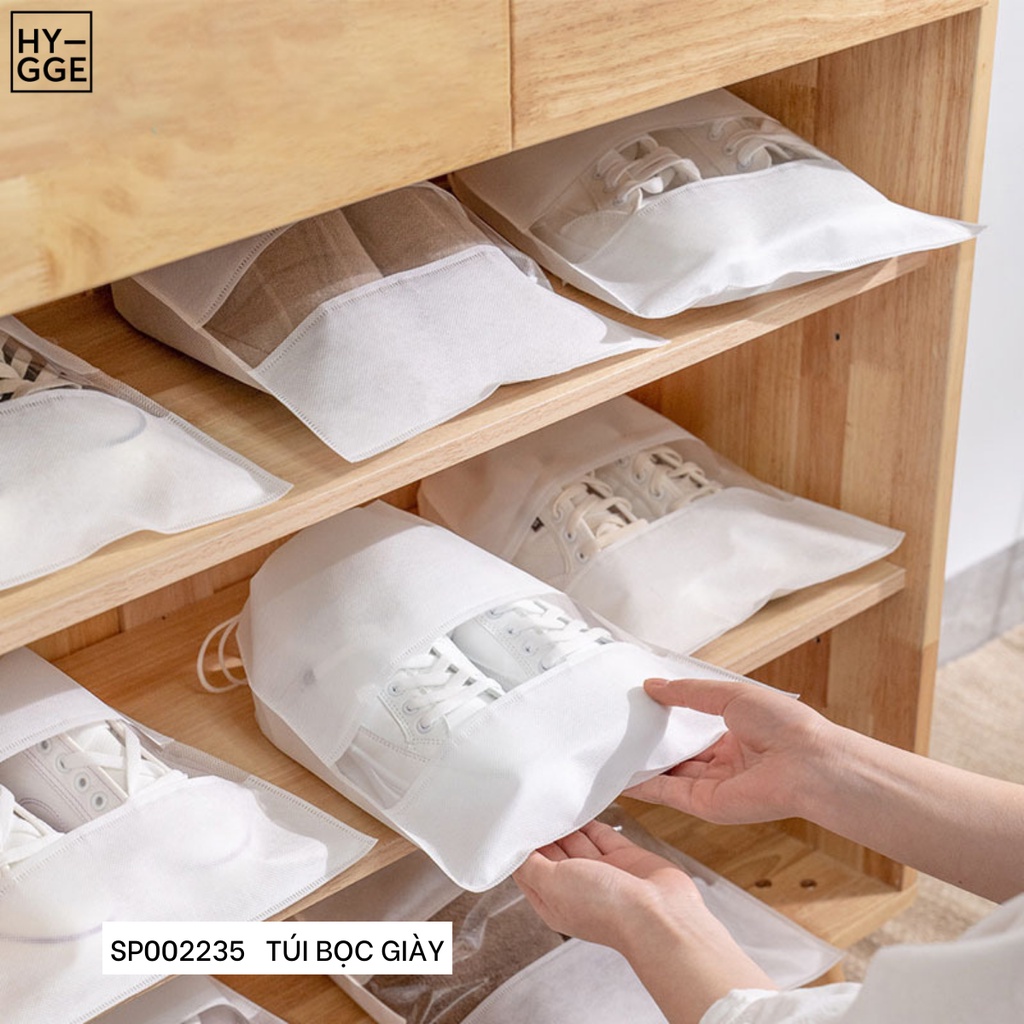 Set 5 Túi đựng giầy, miệng kèm dây rút tiện lợi, chất liệu vải PE cao câp