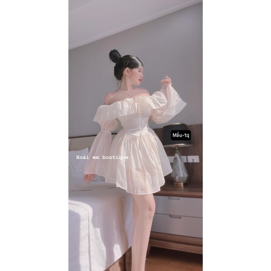 Váy nữ tơ trễ vai công chúa