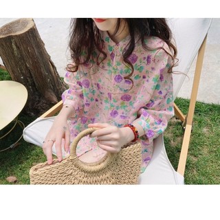 Áo sơmi hoa tay dài taobao