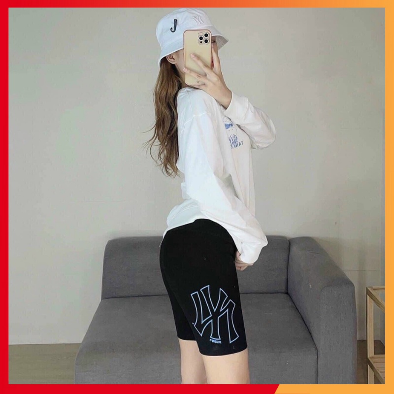 Quần legging lửng ngố nữ NY chất cotton dày dặn, quần short nữ Đen Ghi siêu Hot