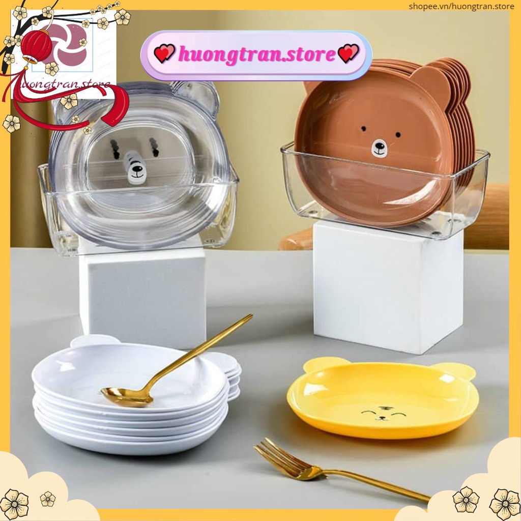 Sét 8 đĩa gấu kèm khay đựng, đĩa hình gấu cao cấp ngộ ngĩnh bài trí thức ăn cho bé và cả gia đình💕𝒉𝒖𝒐𝒏𝒈𝒕𝒓𝒂𝒏.𝒔𝒕𝒐𝒓𝒆💕