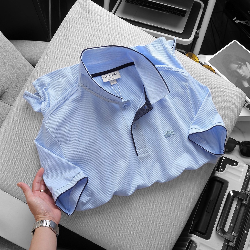 Áo Thun Nam Polo LACOSTE TRƠN VIỀN NHỎ vải dày mát trong hàng xuất xịn chuẩn hãng