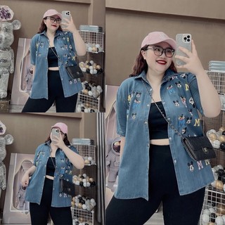 Sơmi jeans mickey bigsize - kèm ảnh thật