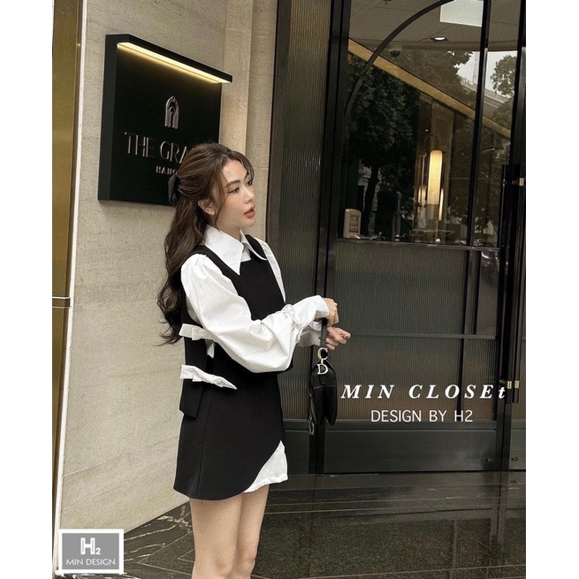 Set 3in1 áo sơ mi, áo gile kèm chân váy xẻ - 𝐕𝐘.𝐂𝐋𝐎𝐓𝐇𝐄𝐒 𝐂𝐇𝐔𝐘𝐄̂𝐍 𝐇𝐀̀𝐍𝐆 𝐐𝐔𝐀̉𝐍𝐆 𝐂𝐇𝐀̂𝐔 𝐂𝐇𝐈́𝐍𝐇 𝐇𝐈𝐄̣̂𝐔
