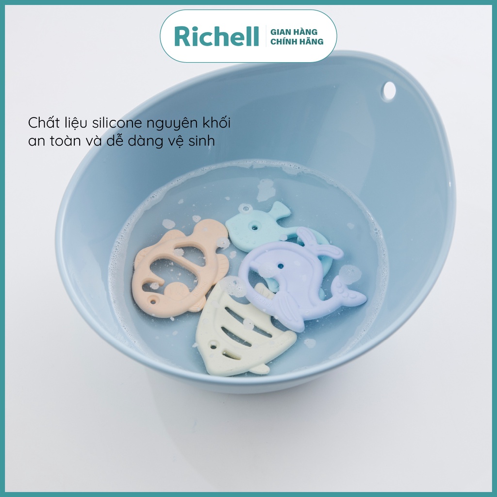 Gặm nướu sinh vật biển silicone nguyên khối Richell Nhật Bản gặm nướu đồ chơi cho bé | Baby