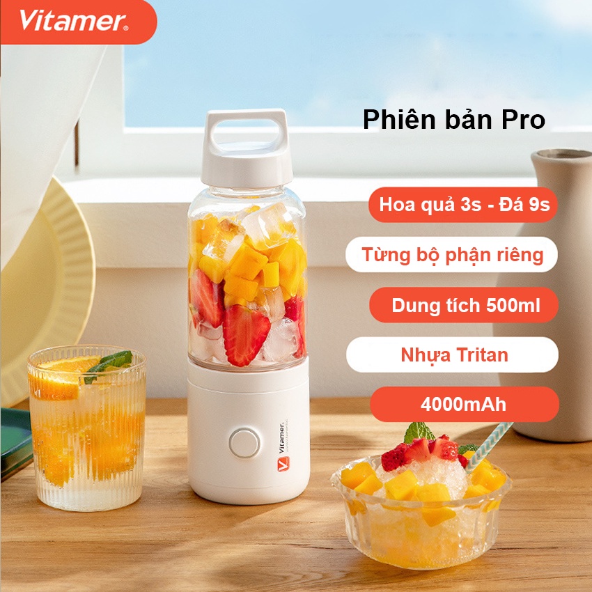 Máy Xay Sinh Tố Mini Siêu Tiện Lợi Vitamer Cao Cấp, Cực Kỳ Mạnh Mẽ