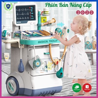 Đồ chơi bác sĩ cao cấp có xe đẩy, bộ đồ chơi bác sĩ cho bé gái bé trai làm từ nhựa nguyên sinh ABS cao cấp