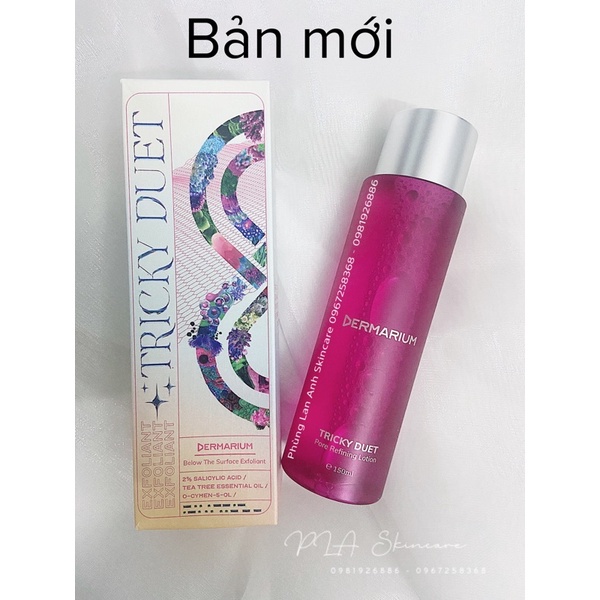 Toner BHA 2% DERMARIUM nước hoa hồng làm sạch tẩy da chết ngừa mụn Tricky Duet 2% Salicylic Acid Exfoliant