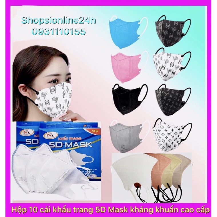 ✅ Hộp 10 cái khẩu trang y tế 5D Mask kháng khuẩn cao cấp