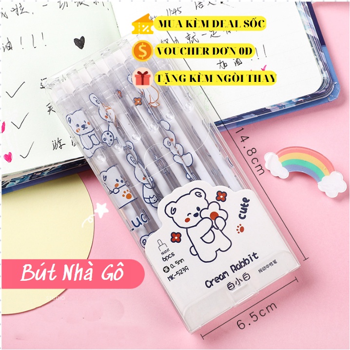 [Tặng bút gel] Set 6 Bút Hoạt Hình Gấu Tuyết Ú Nu Dễ Thương Hàn Quốc