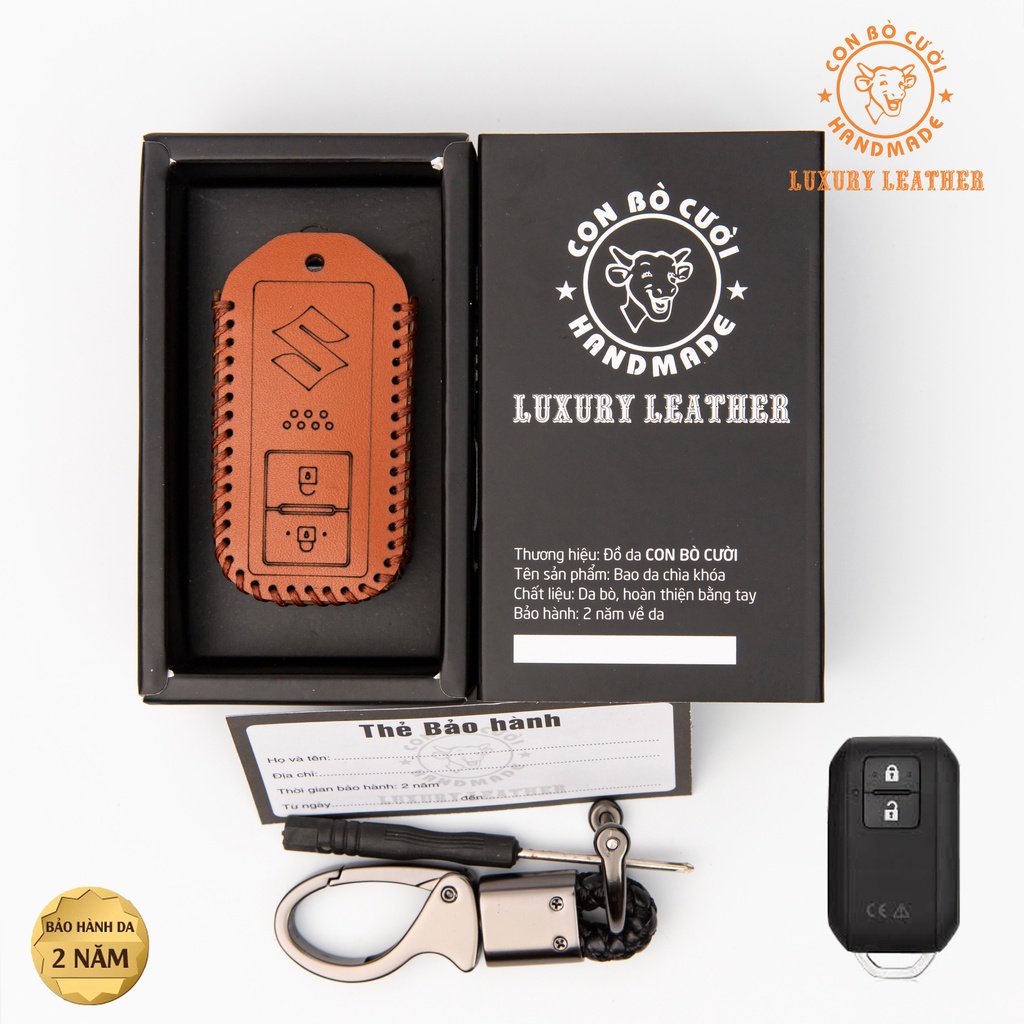 Bao da chìa khóa ô tô xe hơi suzuki xl7, ertiga, swift chìa thông minh da thật bảo vệ chìa khóa chống xước chính hãng