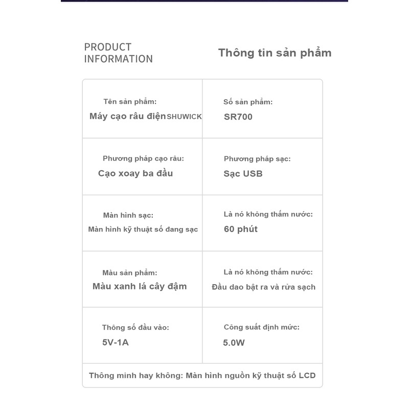 Máy cạo râu đa năng 4in1 cao cấp，3 lưỡi dao kép, công nghệ chống nước IPX7 bảo hành 12 tháng-17.kerhy