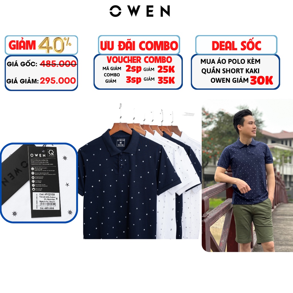 Áo polo nam Owen cao cấp co giãn chất vải cotton thấm hút mồ hôi form slim nhẹ mặc vừa vặn năng động trẻ trung