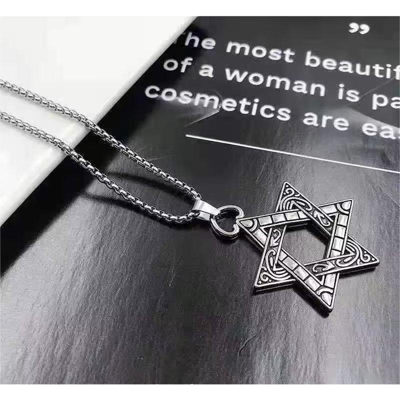 Vòng cổ Hai Mặt Bằng Thép Titan Phong Cách Hip hop Đường Phố Mỹ Thời Trang Cho Nam 2023 Mới