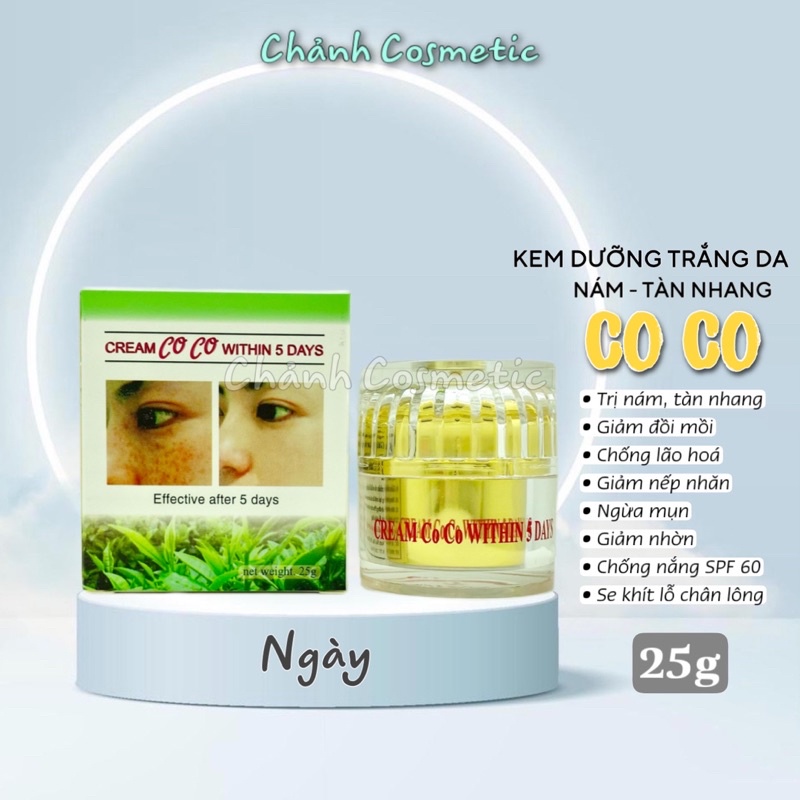 Kem CoCo Thái Lan Siêu Trắng Cao Cấp Chống Lại 13 Dấu Hiệu Lão Hoá, Ngừa Nám, Tàn Nhang, Đồi Mồi 25g