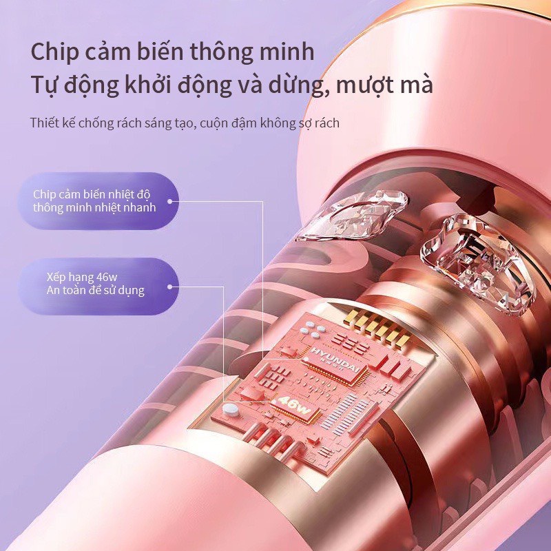 Máy uốn tóc xoăn tự động size 28 chất liệu gốm sứ không làm hại tóc - MÁY UỐN XN-388 HỒNG