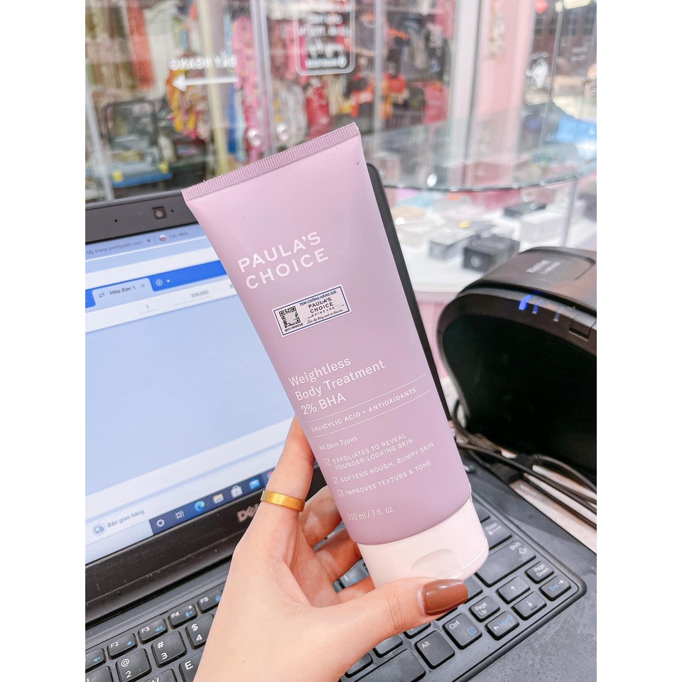 Kem dưỡng body Paula's Choice 10% AHA, 2% BHA  làm sáng da, giảm mụn lưng Nia Paula's Choice Skin Revealing Body Lotion