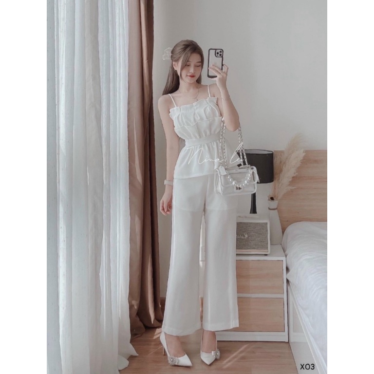 SIÊU SALE SÉT ĐŨI THIẾT KẾ ÁO HAI DÂY PHỐI QUẦN SUÔNG DÀI THANH LỊCH KHI ĐI CHƠI CN (HÀNG MỚI)