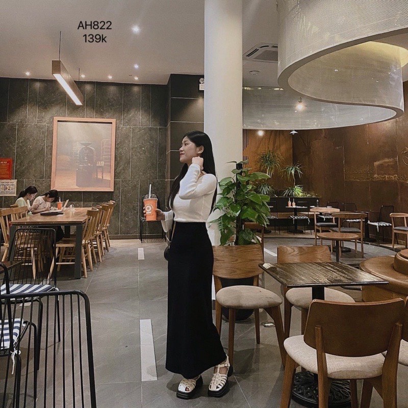 Chân váy thun trơn dáng dài Hari GenZ Cv257