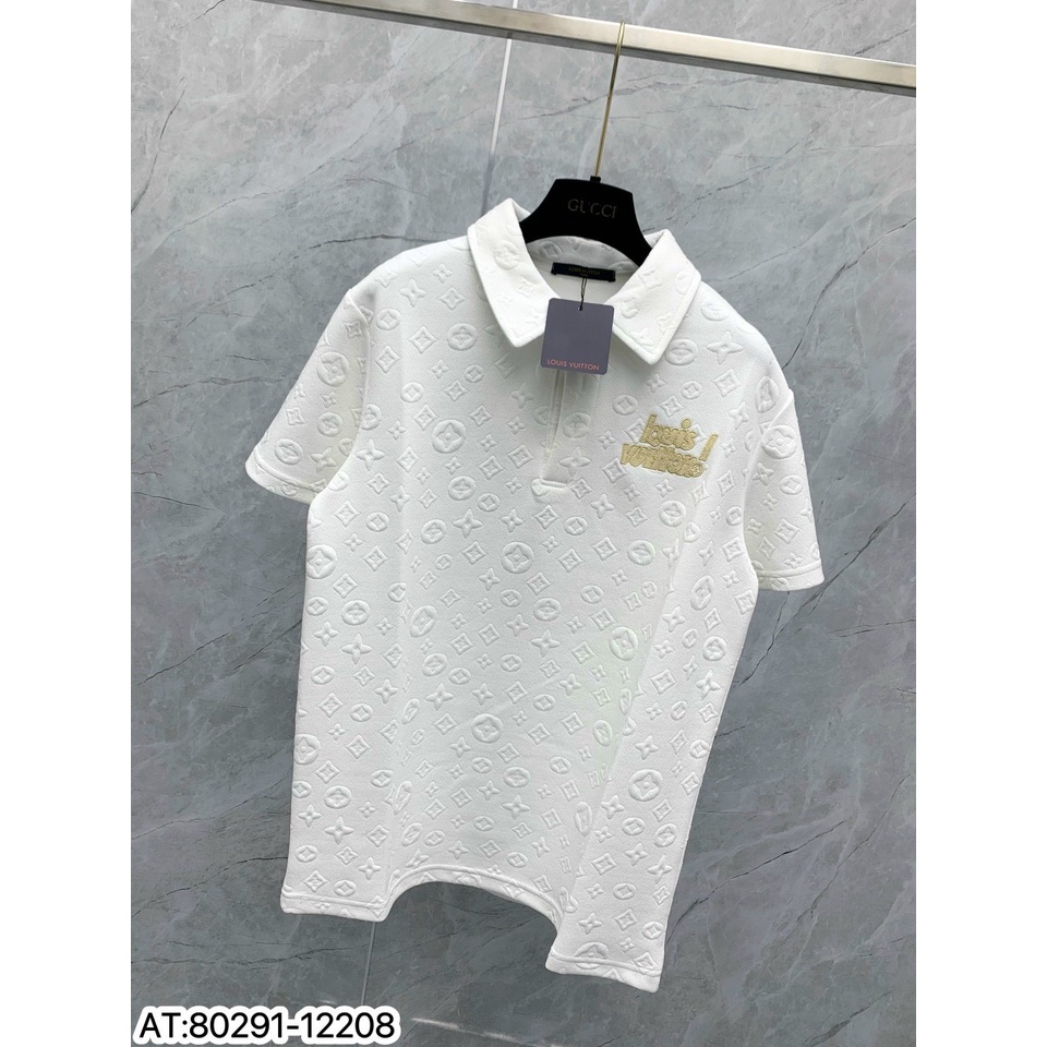 Áo Polo nam LV thêu họa tiết thun basic cộc tay phong cách trẻ trung chuẩn form nhiều màu