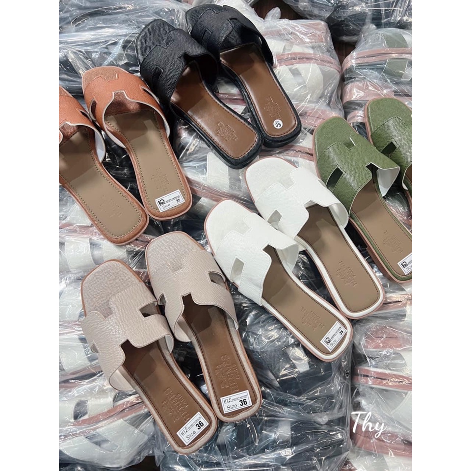 Dép Nữ Quai H Nhiều Màu Vân Mới Da Lì Hàng Quảng Châu Loại 1