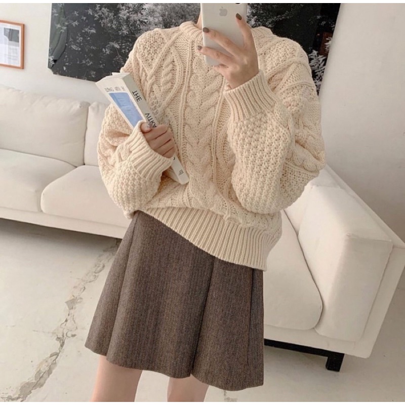 Áo len nhiều kiểu áo Len Lông Cừu Nai Áo Len Mùa Đông Si Tuyển 2hand