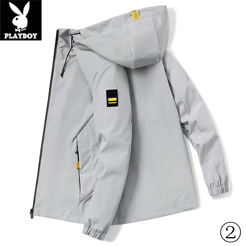 Áo Khoác Playboy Mỏng Có Mũ Trùm Đầu Thời Trang Xuân Thu Dành Cho Nam Giới Độ Tuổi Trung Niên