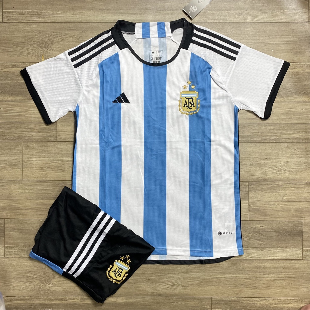 Bộ Quần Áo bóng đá Đội Tuyển Argentina 3 Sao Sân Nhà WC 2022 - Hàng Super Thái Chuẩn thi đấu