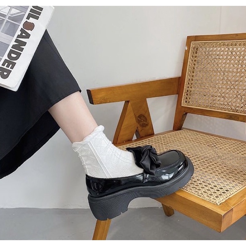 Giày lolita Mary Jane gắn nơ xinh xắn