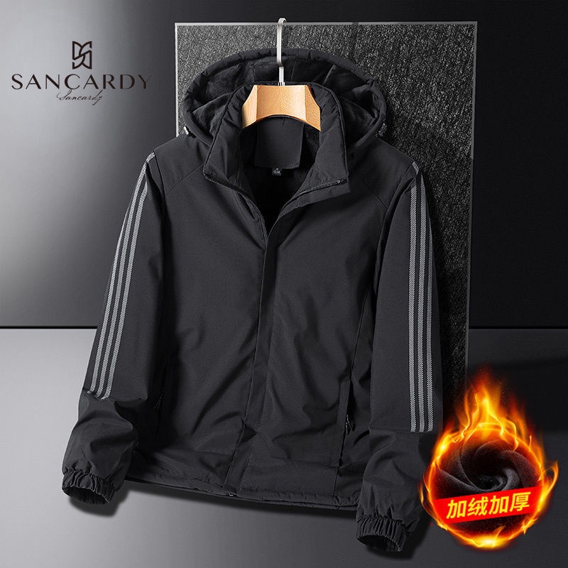 Hàng Có Sẵn Áo Khoác Đệm Cotton Lót Lông Cừu Giữ Ấm Mùa Đông Phiên Bản Hàn Quốc Cho Nam