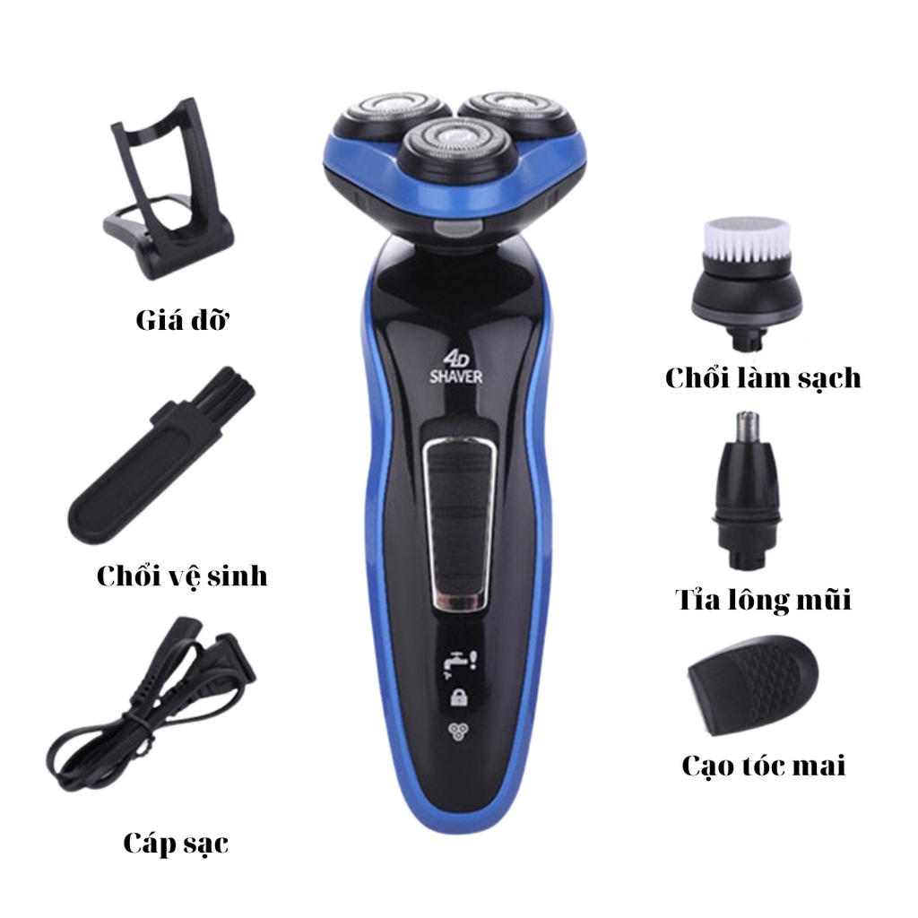 Máy cạo râu đa năng 4 trong 1 Shever P1688-4D cao cấp, chống nước