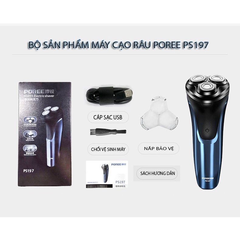 Máy Cạo Râu Poree Ps197 Chính Hãng