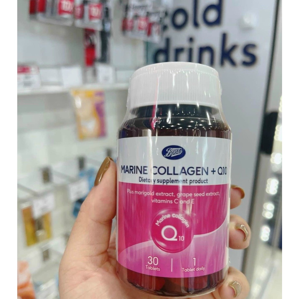 Viên uống Boots Marine Collagen + Q10