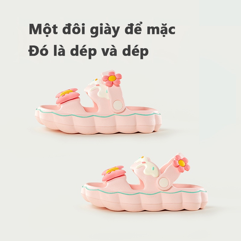 Cheerful Mario Dép Công Chúa Bằng EVA Đế Mềm Chống Trượt In Hình Mario Dễ Thương Thời Trang Mùa Hè Cho Bé Gái