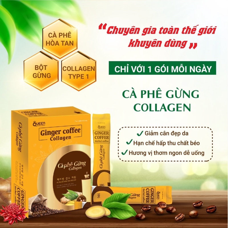 Cà phê gừng collagen